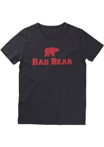 19.01.07.002 Ber Bear Ayı Baskı 0 Yaka Kısa Kol Tshirt Koyu Lacivert-M