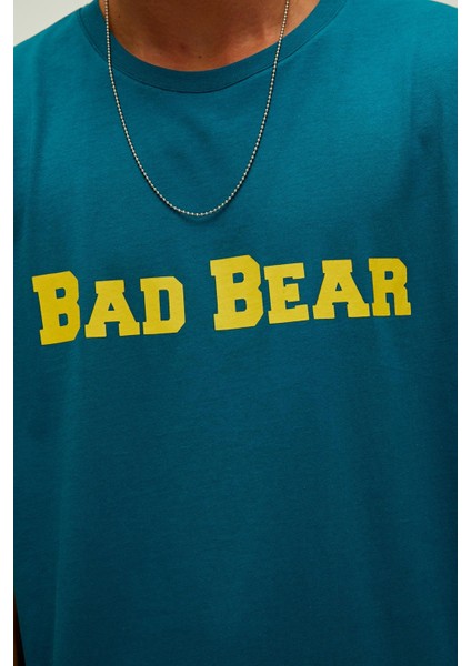 Bad Bear 22.01.07.053 Bad Bear Yazılı 0 Yaka Kısa Kol Tshirt Petrol-L