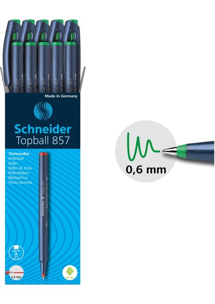 Topball 857 Roller Pen 0.6 Uç 10 Lu Set Yeşil