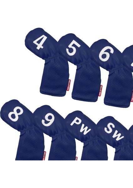 9x Golf Demir Kafa Kılıfı Seti 4-9, Pw, Sw, Aw Su Geçirmez Pu Pu Koruyucu Aksesuarlar Lacivert (Yurt Dışından) modelleri