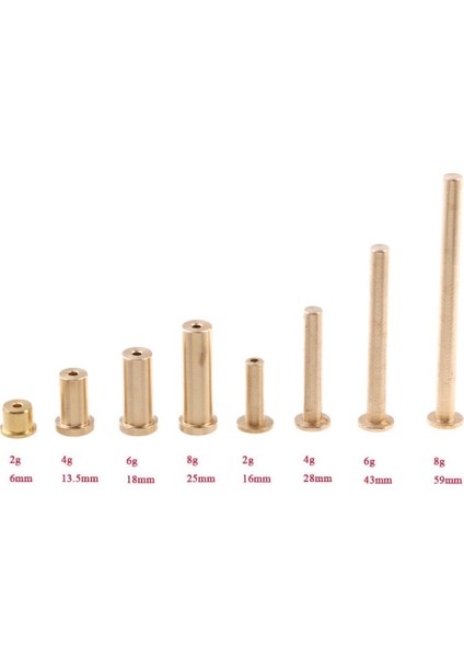 8 Adet 2/4/6/8g Pirinç Mil Fiş Tapa Ağırlıkları 0.335/0.355/0.370 Tip Şaftlar (Yurt Dışından)