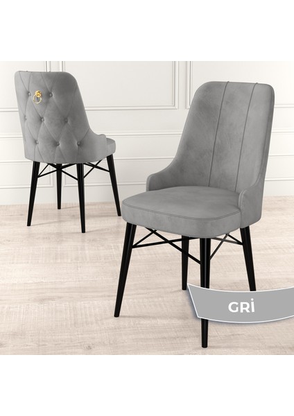 Concept Are Serisi, 80X132 Açılabilir Mdf Masa, Siyah Mermer Desen Mutfak Masa Takımı, 6 Sandalye