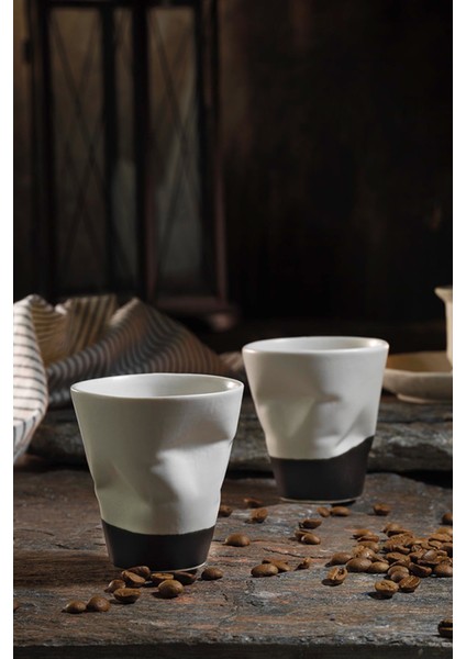Crash 2 Kişilik Mug Seti Krem/Siyah