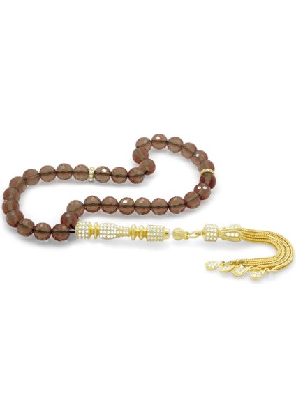 925 Ayar Gümüş Püsküllü Zirkon Taş İşlemeli Sultanit Tesbih fiyatları