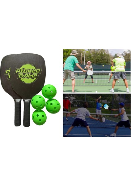 Pickleball Paddle Set 2 Raket Güvenli Edge Guard 4 Pickleballs Outdoor (Yurt Dışından)