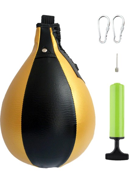 Boks Hız Torbası Asma Punch Torba Speedball Fitness Boks Boksu Siyah Altın Dövüş (Yurt Dışından)