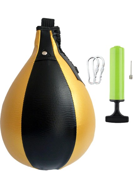 Boks Hız Torbası Asma Punch Torba Speedball Fitness Boks Boksu Siyah Altın Dövüş (Yurt Dışından)
