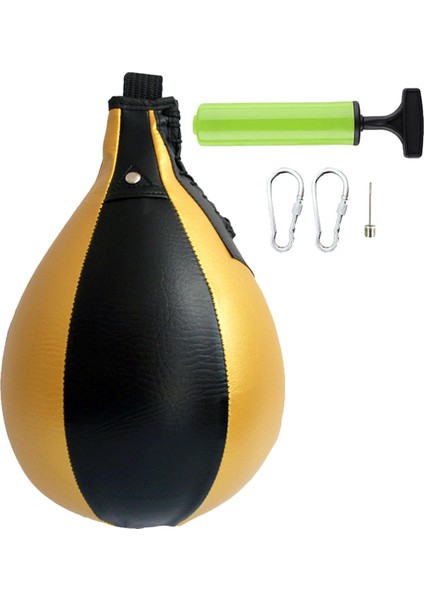 Boks Hız Torbası Asma Punch Torba Speedball Fitness Boks Boksu Siyah Altın Dövüş (Yurt Dışından)