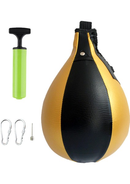 Boks Hız Torbası Asma Punch Torba Speedball Fitness Boks Boksu Siyah Altın Dövüş (Yurt Dışından)