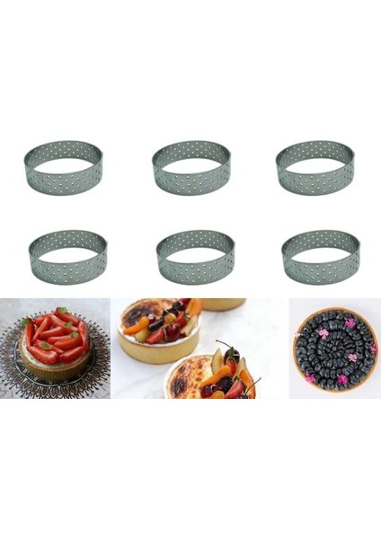 Delikli Tart Kalıbı 7X2 cm Yuvarlak 6 li