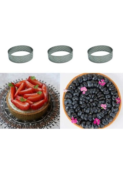 Delikli Tart Kalıbı Yuvarlak-3 ad-10x2 cm