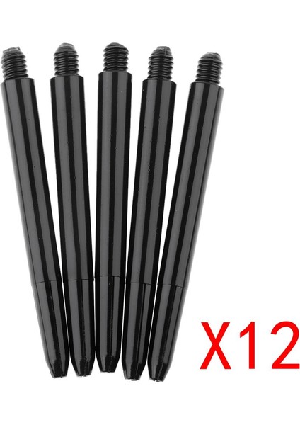 60 Pcs Plastik 52MM 2ba Eloksallı Yeniden Çıkarılmış Dart Sapları / Şaftlar - Siyah (Yurt Dışından)