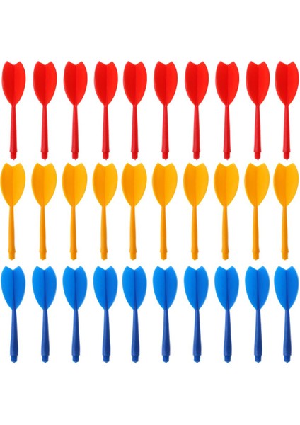 2X30 Adet Çok Renkli Plastik Dart Şaft Uçuş Kombo Seti Kırmızı Sarı Mavi 2 Adet (Yurt Dışından)