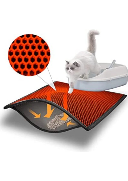 Kedi Kumu Paspası Kedi Tuvalet Önü Elekli Paspas Yıkanabilir Silinebilir