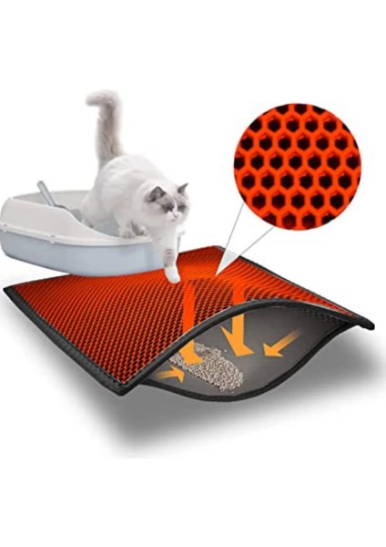Kedi Kumu Paspası Kedi Tuvalet Önü Elekli Paspas Yıkanabilir Silinebilir