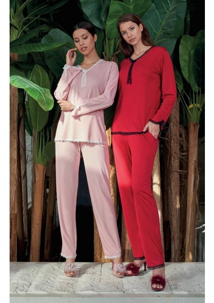 Kadın Viskon Pijama Takımı J201