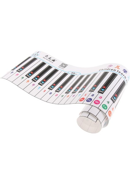 Çıkarılabilir 49/61 Anahtar Piyano Klavye Çıkartması Sticker Yeni Başlayanlar Için Çocuklar Uygulama T-03 (Yurt Dışından)
