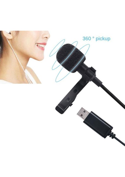 USB Adaptörü ile Uyumlu Bilgisayar Için Evrensel Lavalier USB Mikrofon (Yurt Dışından)