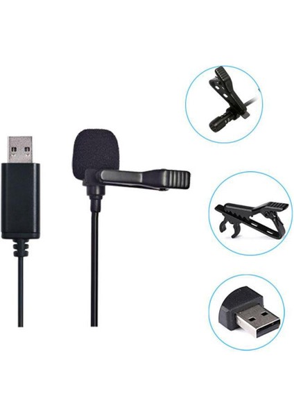 USB Adaptörü ile Uyumlu Bilgisayar Için Evrensel Lavalier USB Mikrofon (Yurt Dışından)