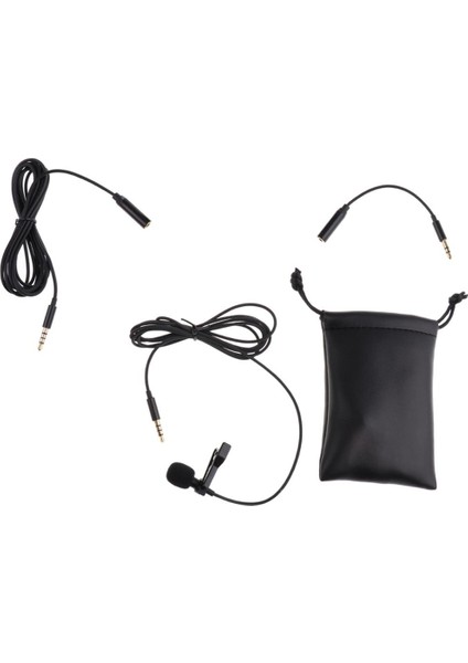 Siyah 3.5mm Lavalier Mikrofon ile Mikrofon Adaptörü Kablosu Için Akıllı Telefon (Yurt Dışından)