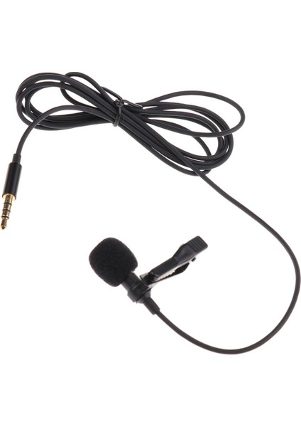 Siyah 3.5mm Lavalier Mikrofon ile Mikrofon Adaptörü Kablosu Için Akıllı Telefon (Yurt Dışından)