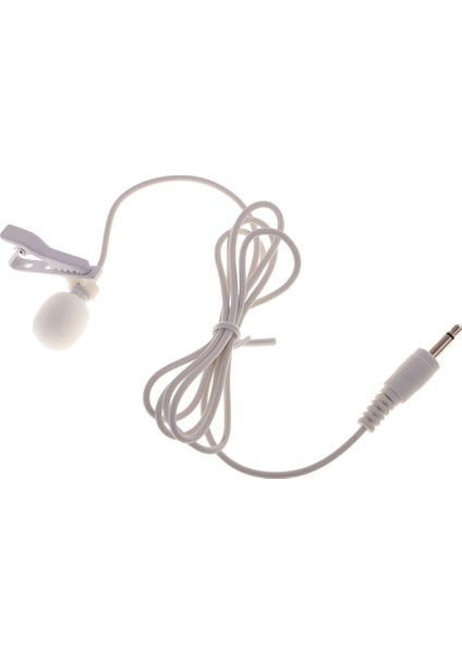 3.5mm Stereo Fiş Mini Kondenser Mikrofon Yaka Yaka Kravat Klip Beyaz (Yurt Dışından)