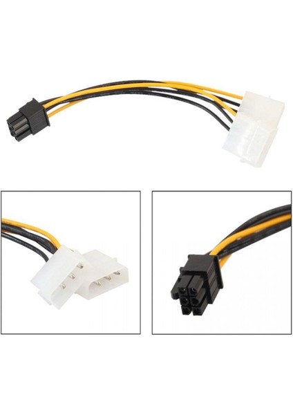 30 cm Pci Express To 2x 4 Pin Molex Erkek Kablo 6 Pin Pci Exp 2x 4 Pin Erkek Molex 30 cm Power Kablo