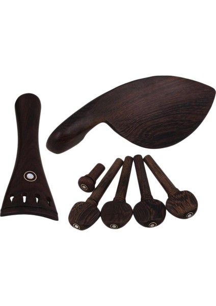 4 Set Wenge Ahşap Endpins Tuning Peg Tuner Chinrest Kuyruk Yayını 4/4 Keman Için (Yurt Dışından)