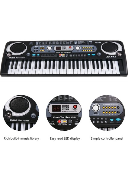 Klavye Piano 54-Anahtar Taşınabilir Elektronik Klavye Yeni Başlayanlar Için USB Tipi (Yurt Dışından)