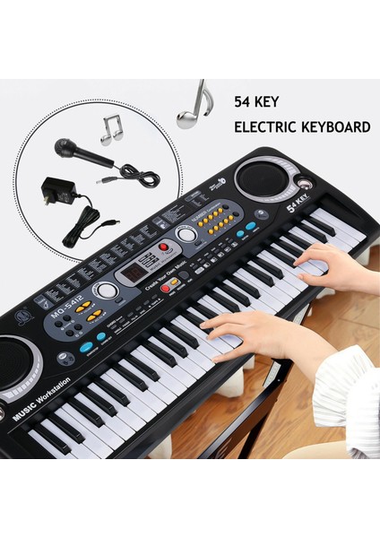 Klavye Piano 54-Anahtar Taşınabilir Elektronik Klavye Yeni Başlayanlar Için USB Tipi (Yurt Dışından)