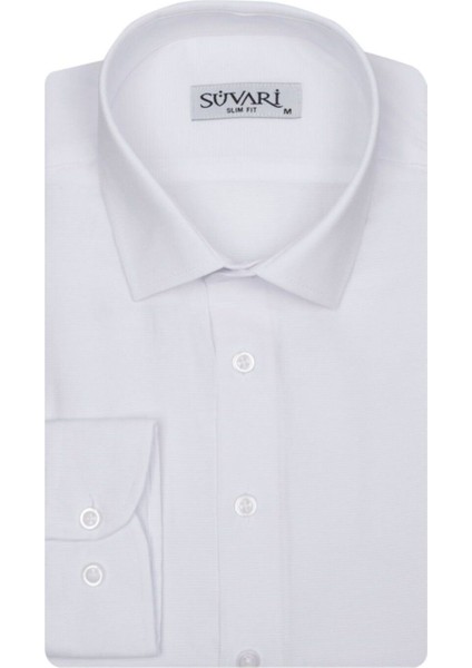 2 Li Sim Fit Düz Gömlek Seti Siyah Beyaz modelleri