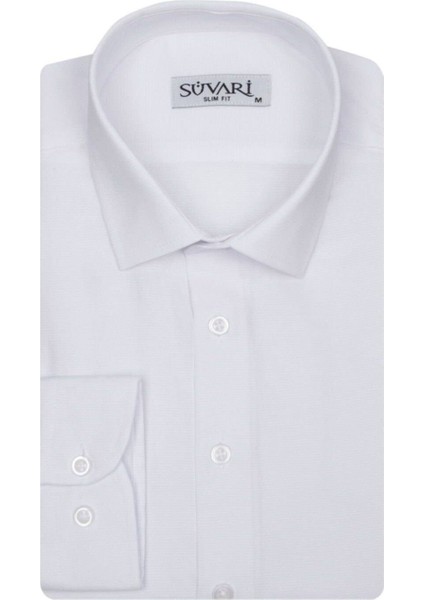 2 Li Sim Fit Düz Gömlek Seti Siyah Beyaz modelleri