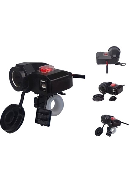 IC266F-1 Motorsiklet USB Şarj Seti Anahtarlı