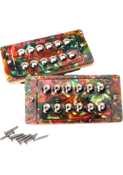 2 Renkli Gürültüsüz Hassas Gitar Çift Bobin Köprü Boyun Pikap Set (Yurt Dışından)