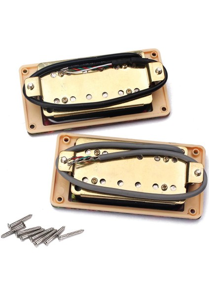 2 Renkli Gürültüsüz Hassas Gitar Çift Bobin Köprü Boyun Pikap Set (Yurt Dışından)