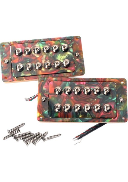 2 Renkli Gürültüsüz Hassas Gitar Çift Bobin Köprü Boyun Pikap Set (Yurt Dışından)