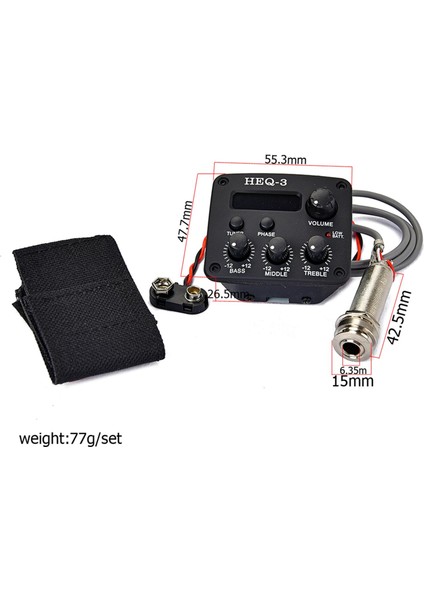 Akustik Gitar Pikaps 3-Bantlar Ekolayzer Tuner Preamp Piezo Pikaps (Yurt Dışından)