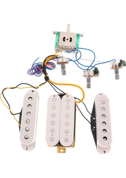 6 Dize Gitar Tek Bobin Pikap Humbucker Pikap 3 Yollu Geçiş Anahtarı ve Tencere Beyaz (Yurt Dışından) fiyatları