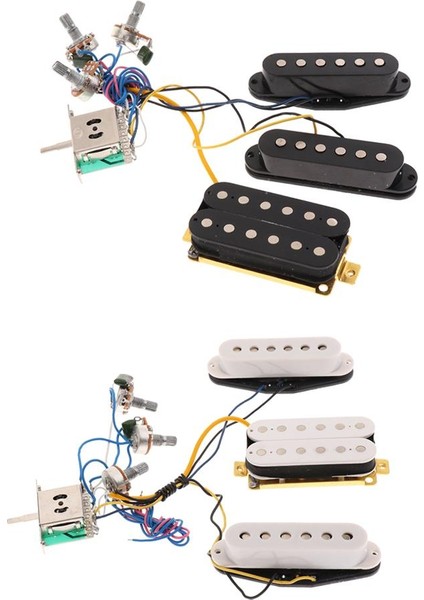 6 Dize Gitar Tek Bobin Pikap Humbucker Pikap 3 Yollu Geçiş Anahtarı ve Tencere Beyaz (Yurt Dışından) modelleri