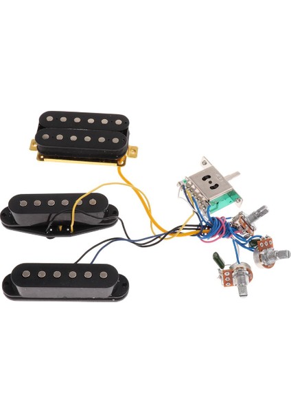 Prewired 6 Dize Gitar Tek Bobin Pikap Humbucker Pikap Koşum Siyah (Yurt Dışından)