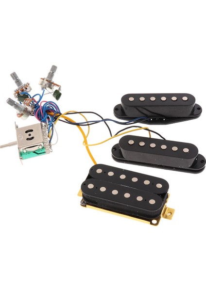 Prewired 6 Dize Gitar Tek Bobin Pikap Humbucker Pikap Koşum Siyah (Yurt Dışından)