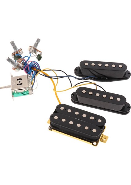 Prewired 6 Dize Gitar Tek Bobin Pikap Humbucker Pikap Koşum Siyah (Yurt Dışından)