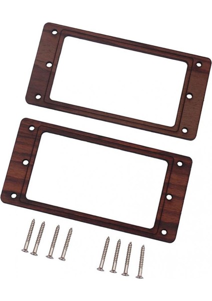 2 Adet Gülağacı Humbucker Pikap Montaj Halkası, Düz Dipsiz, Konik Yok (Yurt Dışından)