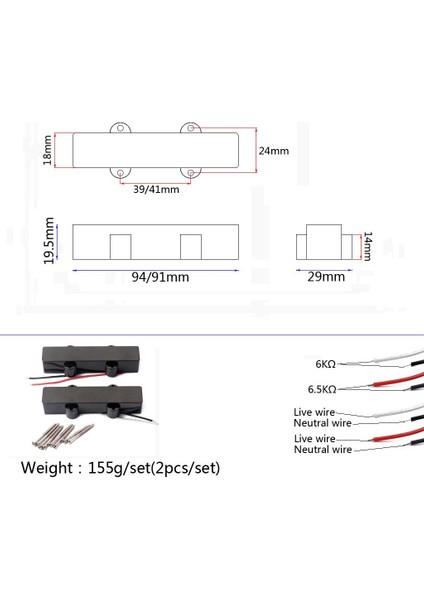 5 Dizeler Caz Bas Elektro Gitar Pikaps Set Dıy Yedek Parçalar (Yurt Dışından) modelleri