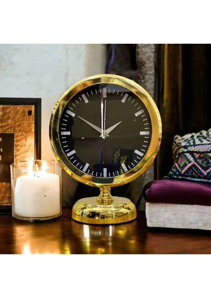Gold Parlak Metal Ofis Salon Otel Ofis Masa Saati B12 fırsatları