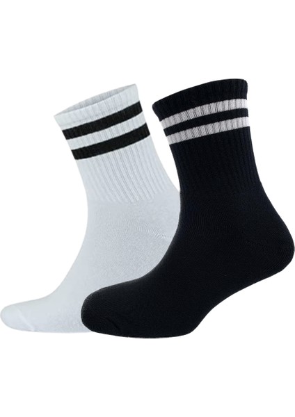 Çizgili 12'li Tennis Kolej Çorap Set