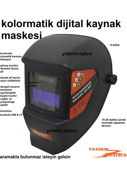 Kaynak Maskesi Kolormatik Kararan Cam Dijital Başlıklı Maske fiyatları