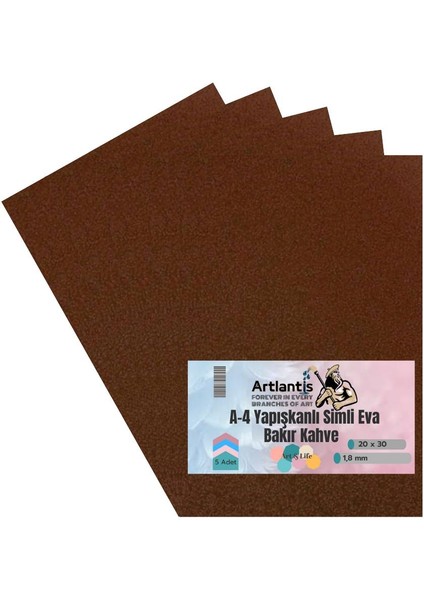 Yapışkanlı Simli Eva A4 20X30 5 Adet 1 Paket Hobi Okul Öncesi Kreş Anasınıfı Eva Yapışkanlı Simli 20*30