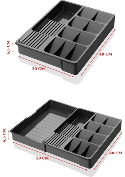 Çekmece Içi Kaşıklık ve Bıçaklık Düzenleyici Organizer Ayarlanabilir Kayar Kızaklı