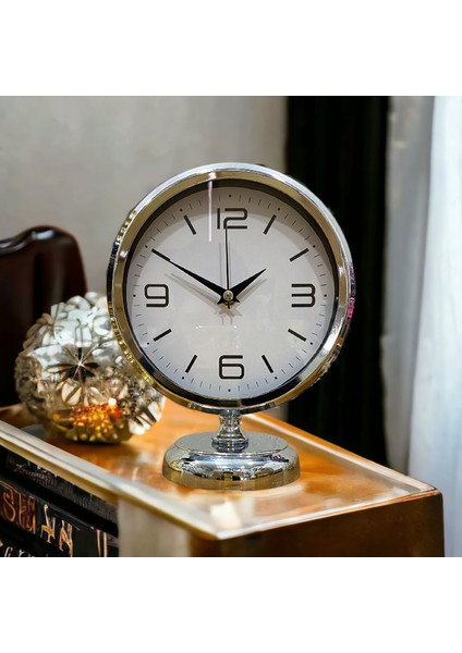 Krom Parlak Metal Ofis Salon Otel Ofis Masa Saati B17 modelleri